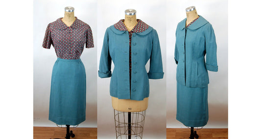 1960s suit skirt blouse jacket three piece suit Vogue Special Design Size M