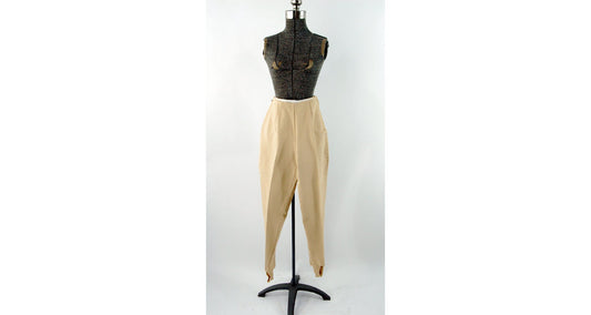 1960s stirrup pants slim jodhpurs skinny cigarette pants high waist gold Size S