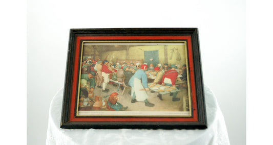 1937 framed print of The Peasant Wedding by Pieter Breughel National Committee for Art Appreciation