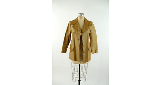 1970s leather jacket blazer tan camel color Size S by Mont