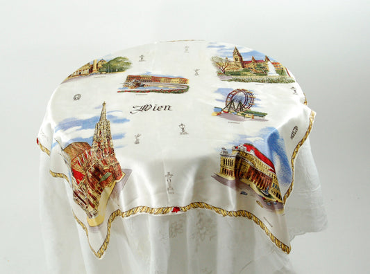 Vienna souvenir scarf rayon silky pictorial scarf with images of Vienna Wien