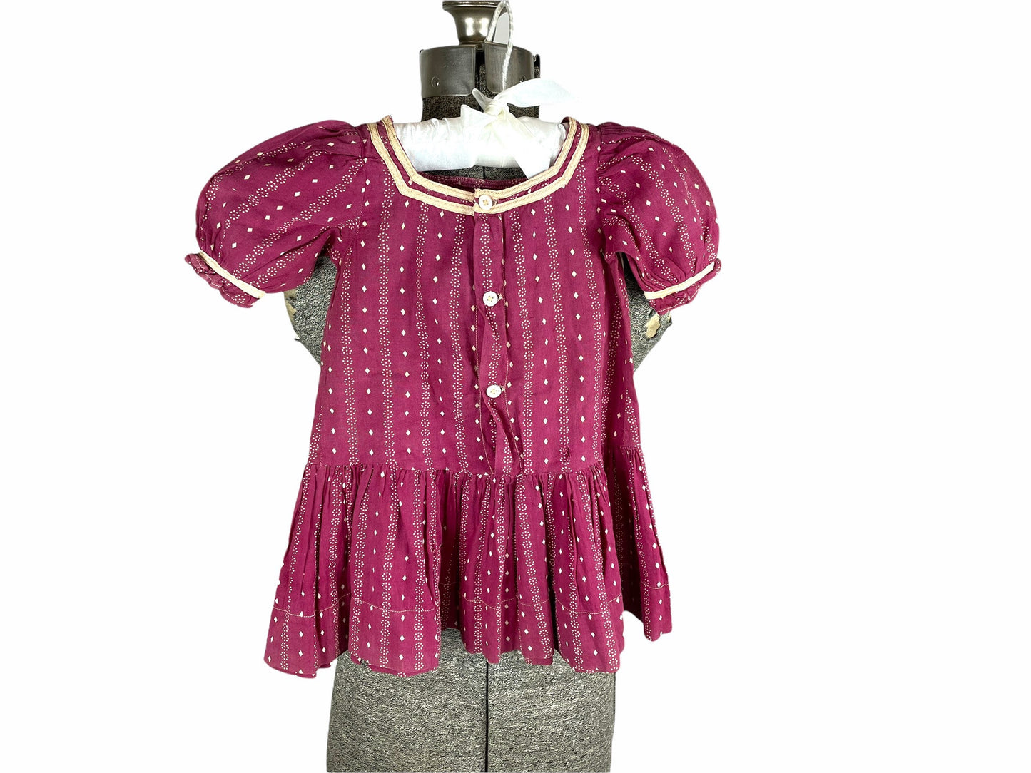 1900s Edwardian girls toddler dress cotton printed Size approx 2T