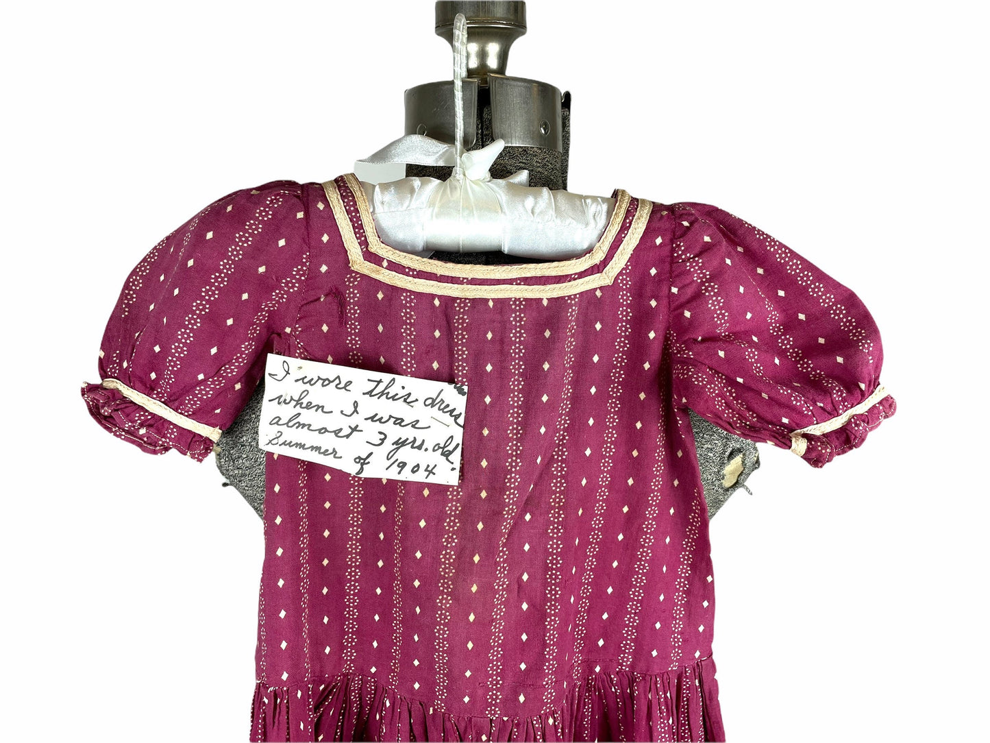 1900s Edwardian girls toddler dress cotton printed Size approx 2T