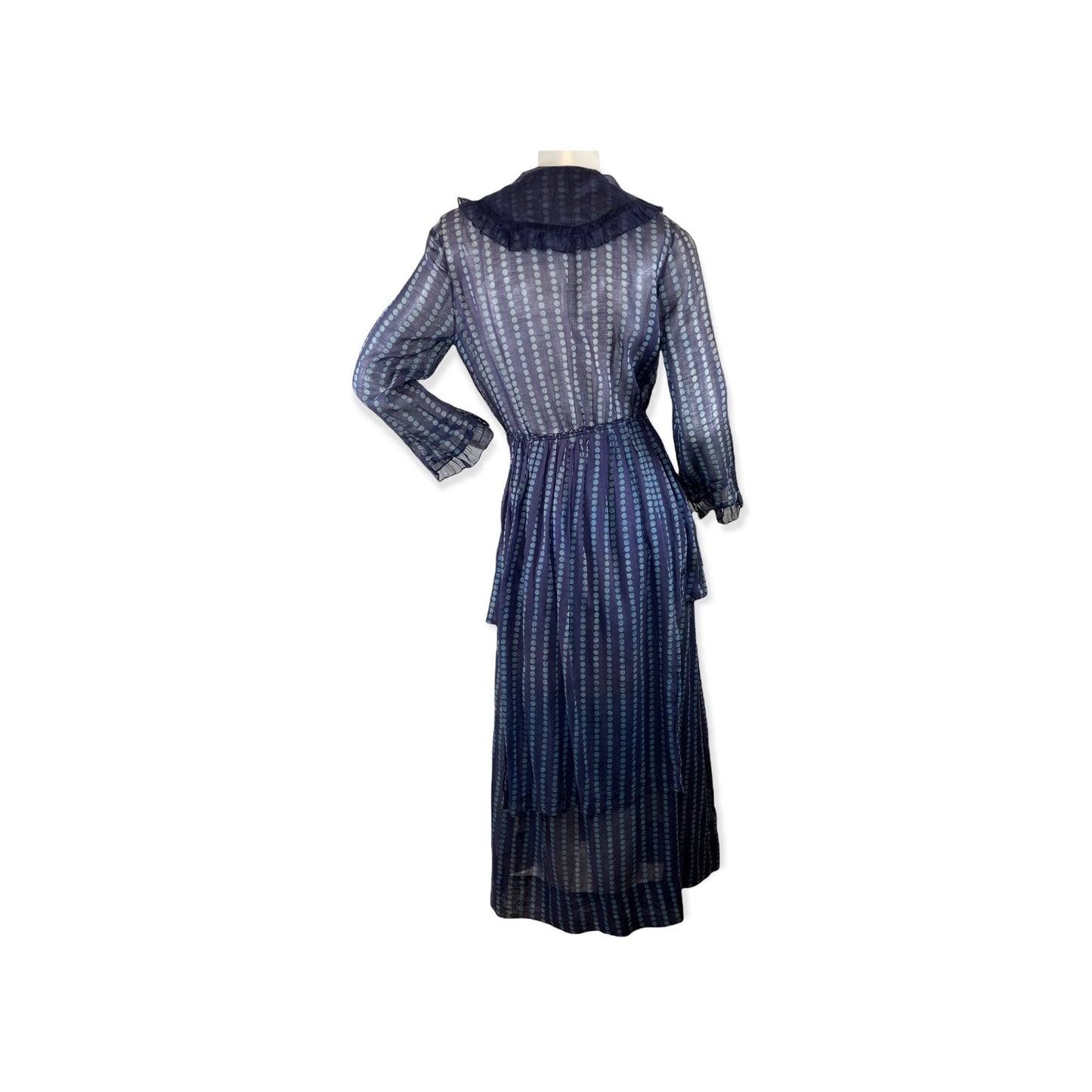 1910s polka dot dress with floating panels and hidden pocket Size S