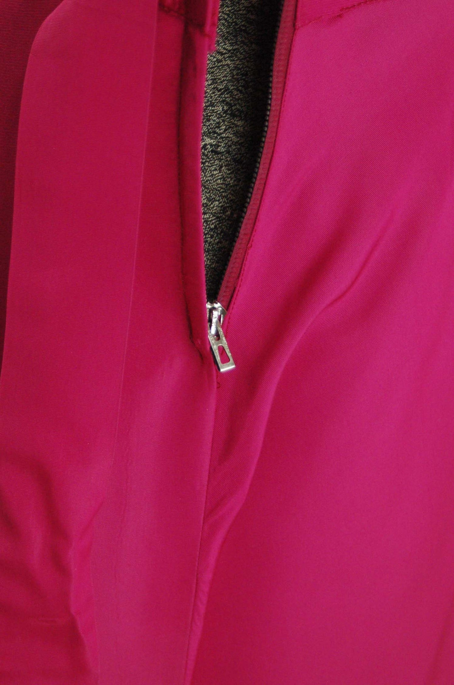 1940s gown bias cut fuchsia taffeta dress ruched bodice rhinestone trim Size S/M