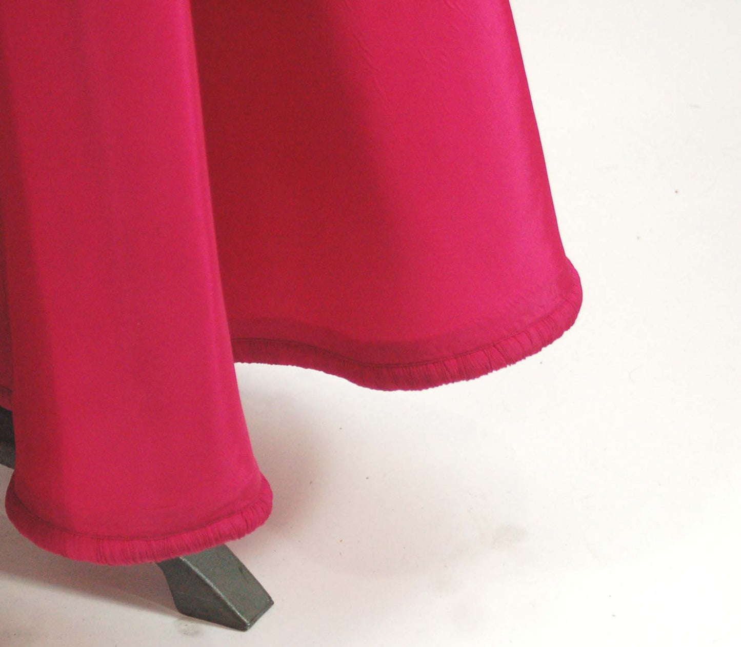 1940s gown bias cut fuchsia taffeta dress ruched bodice rhinestone trim Size S/M