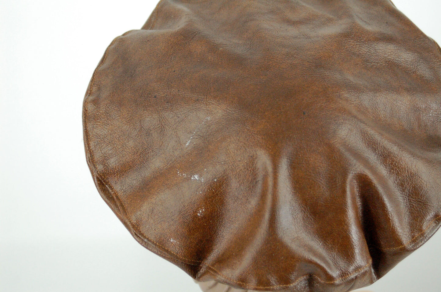 1960s vinyl tan hat brown faux leather Size 22