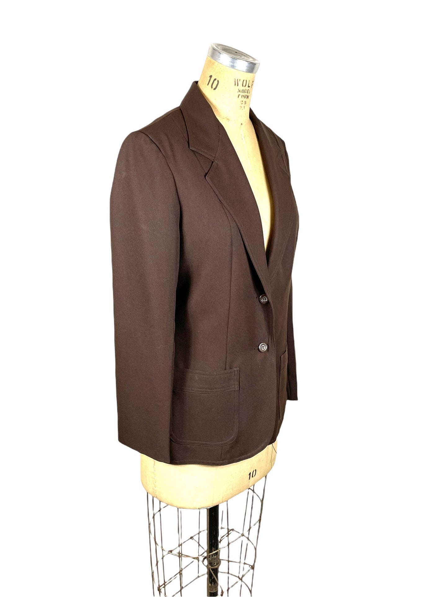 1970s brown blazer by College Town polyester knit Size M