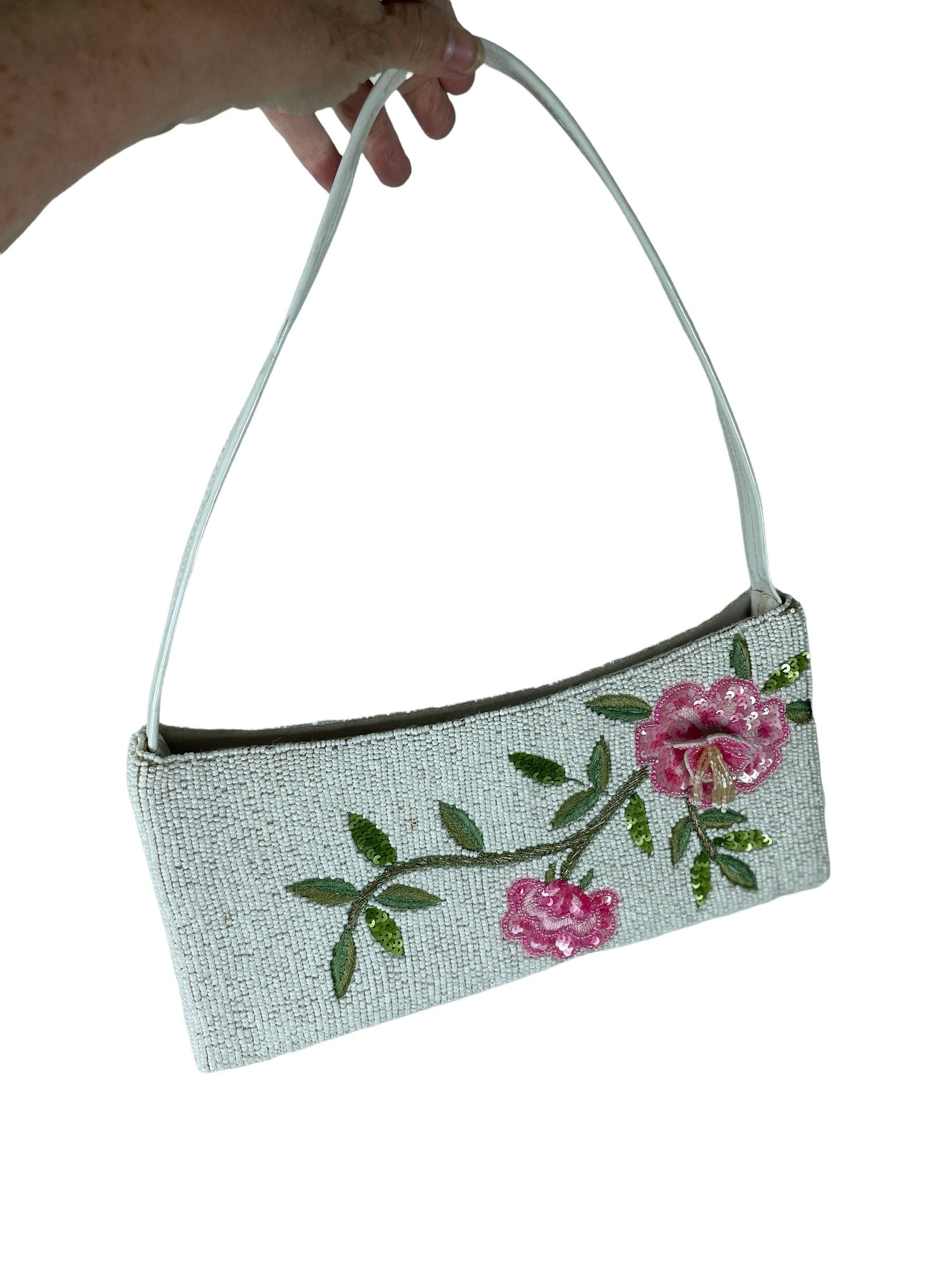 Hand Painted White Faux Leather Purse Handbag With Floral Pattern Pink  Magnolia Flowers Original Art - Etsy | Faux leather purse, Painted bags,  Painted purse