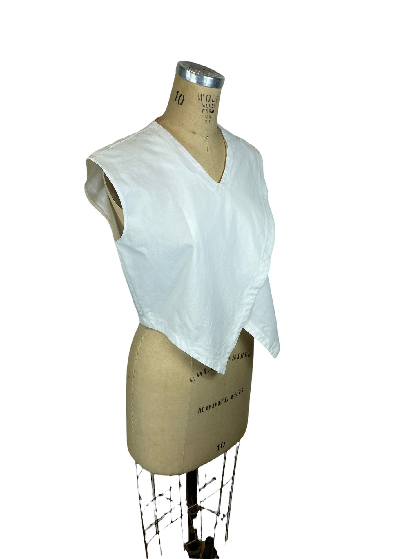 90s Crop Top Wrapped tuxedo style with Shoulder Buttons By U-Turn California Size M