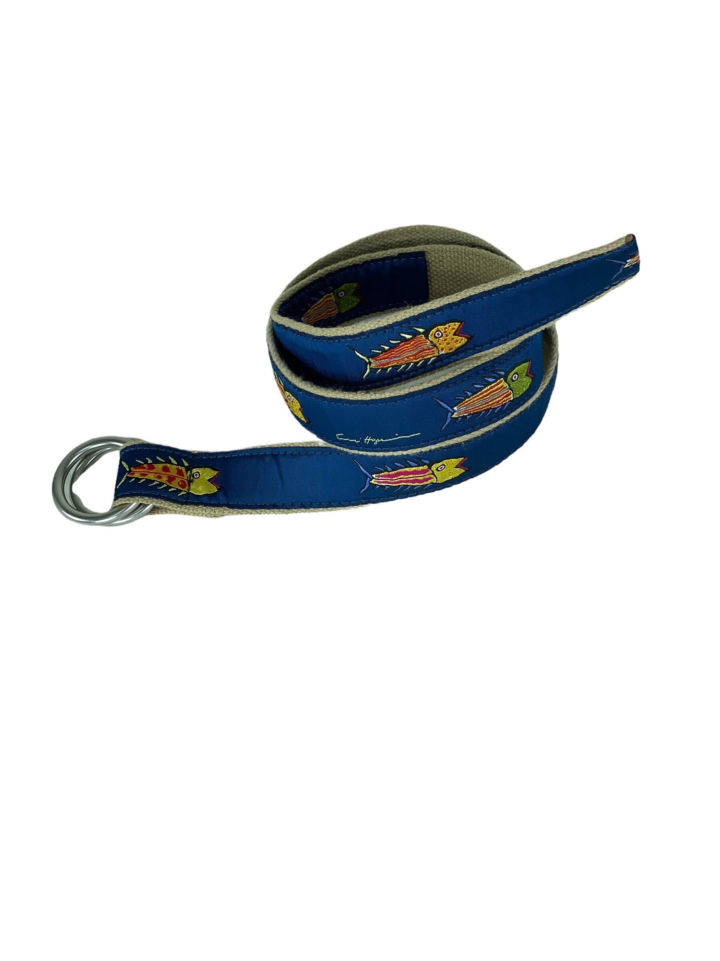 Vintage fish ribbon belt adjustable colorful preppy